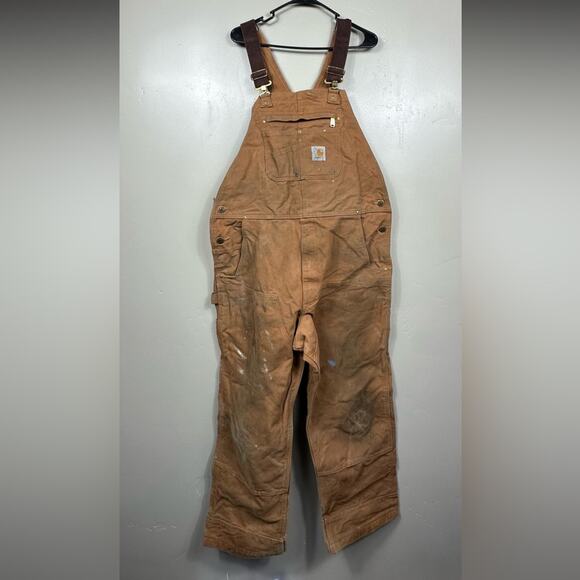 Carhartt Other - VINTAGE CARHARTT MEN'S BIB OVERALL RELAXED FIT DUCK BROWN 38x30